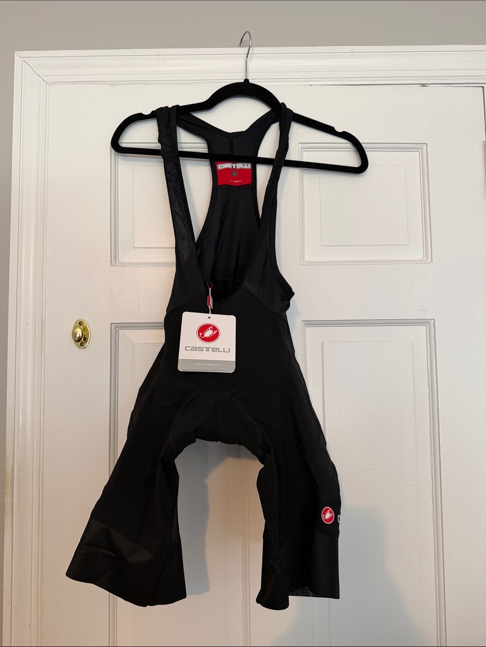 Men's Black Athletic Bib Shorts with Mesh Straps - Picture 2 of 6